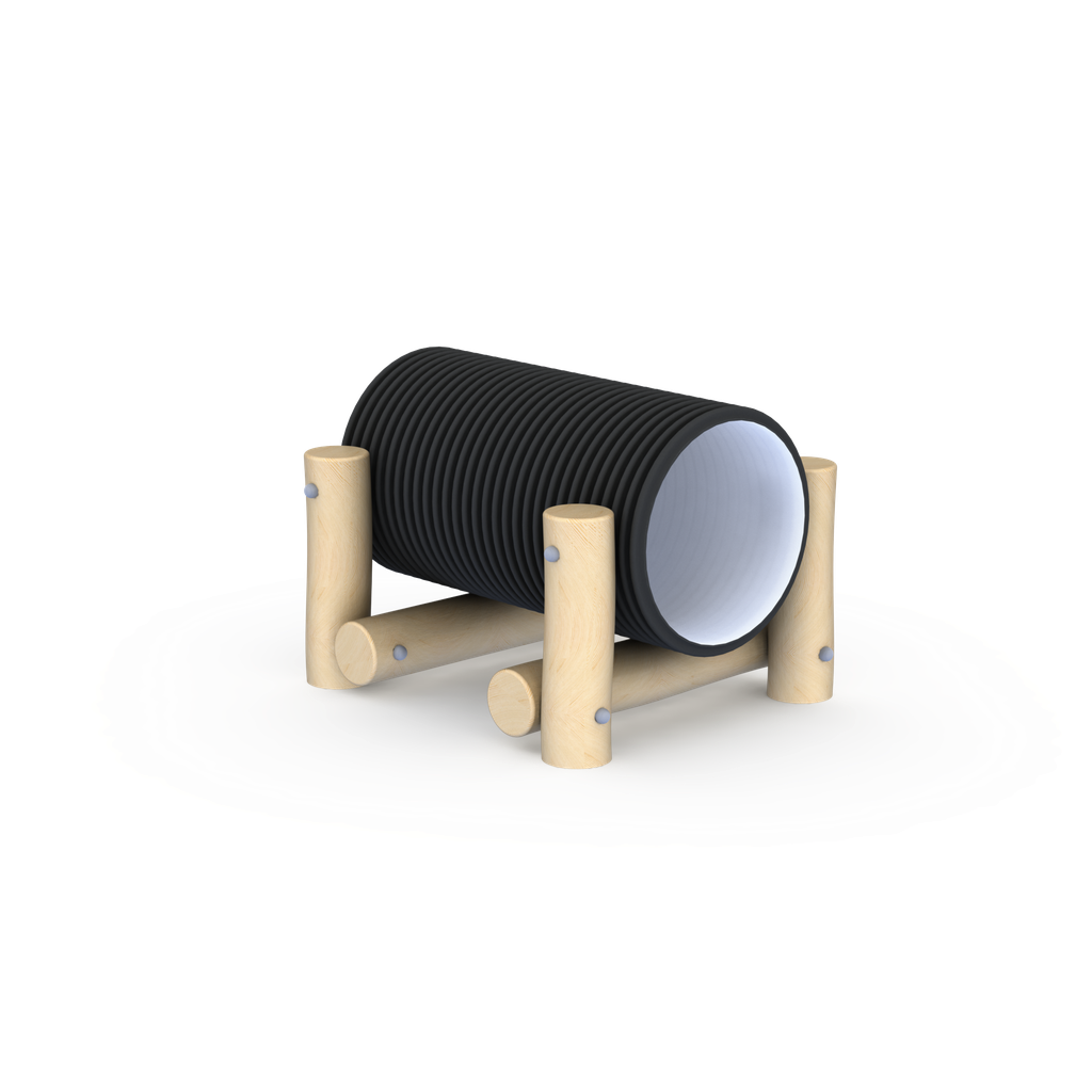 Large robinia hardwood combination play unit for public playgrounds