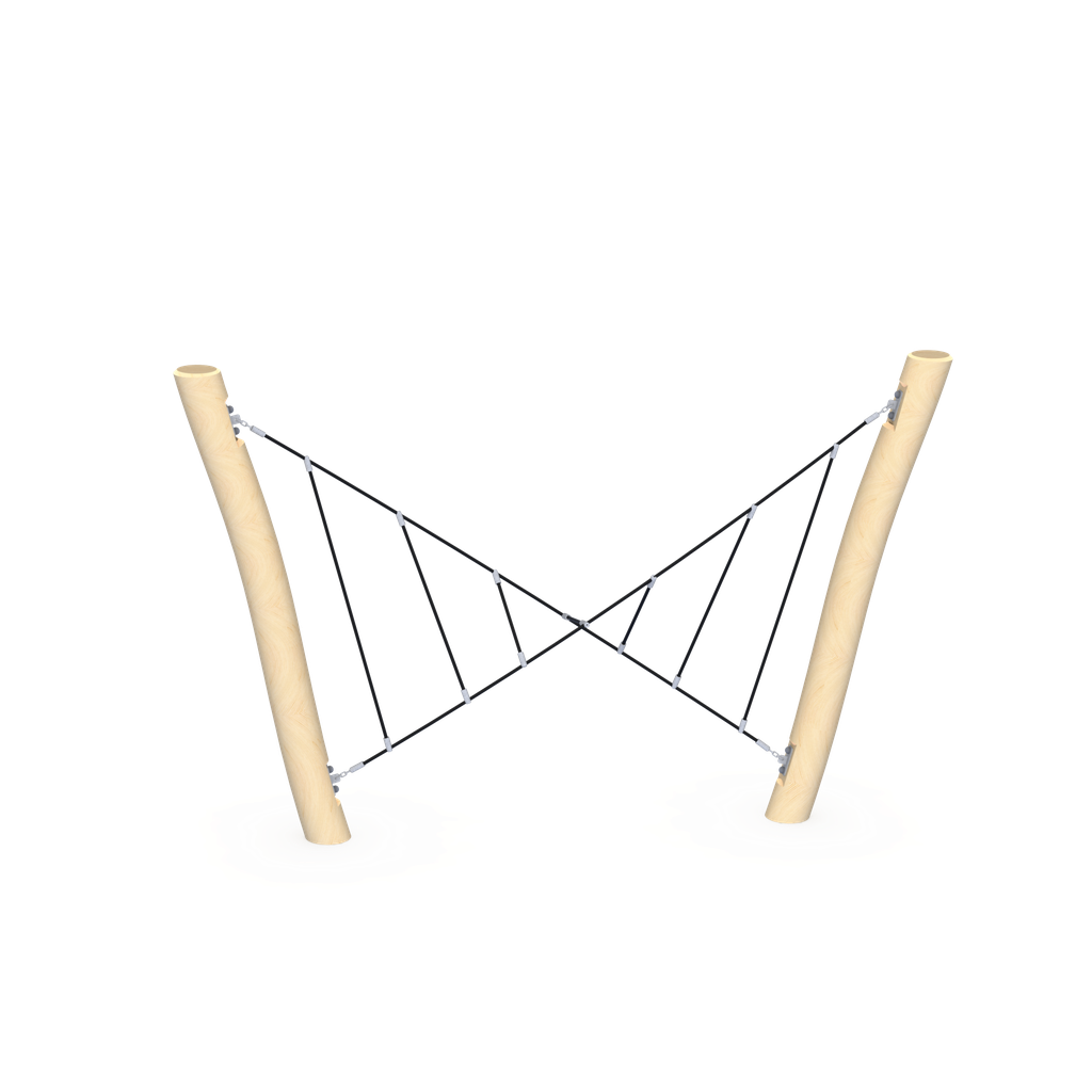 Rope and climbing element for adventure and adrenaline parks